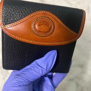 Dooney & Bourke Black and Brown Leather Wallet